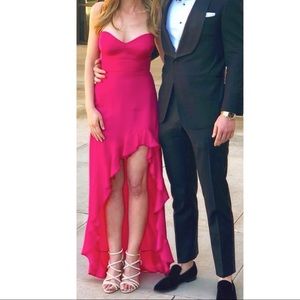 Amanda Uprichard
Amalia Silk Hi-Lo Ruffle Gown